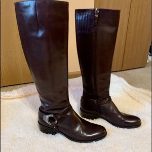 Via Spiga tall brown leather riding boot